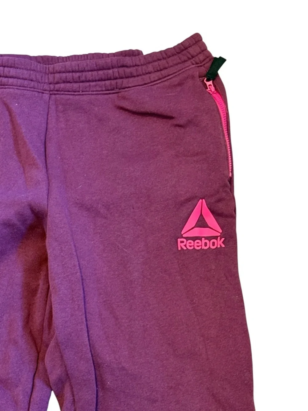 🫶🏻 Reebok Girls' Purple Active Joggers with Pink Accents